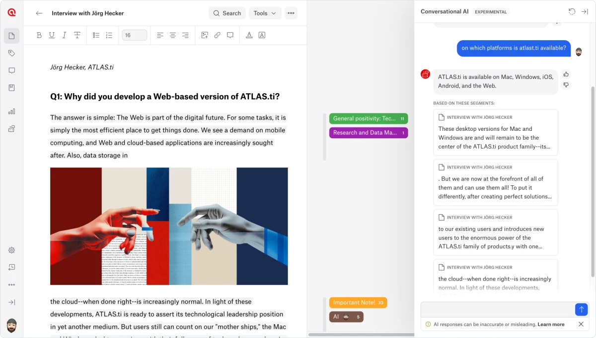 ATLAS.ti Web 版界面